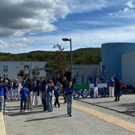 Un momento prima dell'apertura della cerimonia